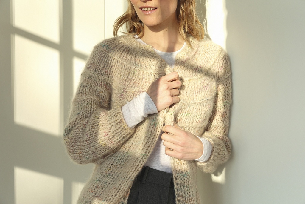 AMELIA CARDIGAN - PAVONE GREEN/YELLOW PASTEL