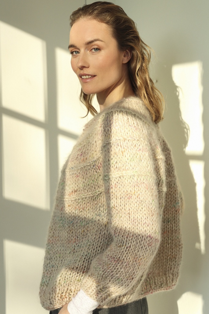 AMELIA CARDIGAN - PAVONE GREEN/YELLOW PASTEL