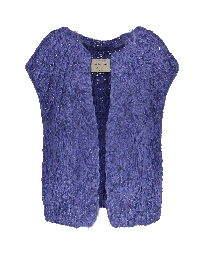Hana cropped sleeveless cardigan - Mauve blue speckles